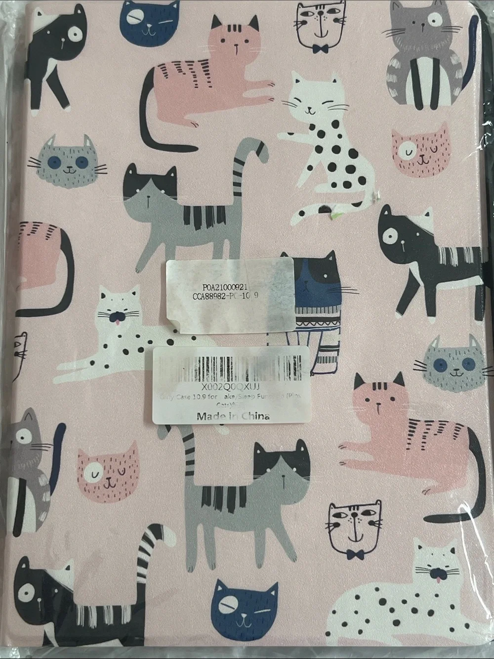 🌞 Pink Kitty Cat Print IPad or Tablet Case Protective Cover 10” x 7.5”